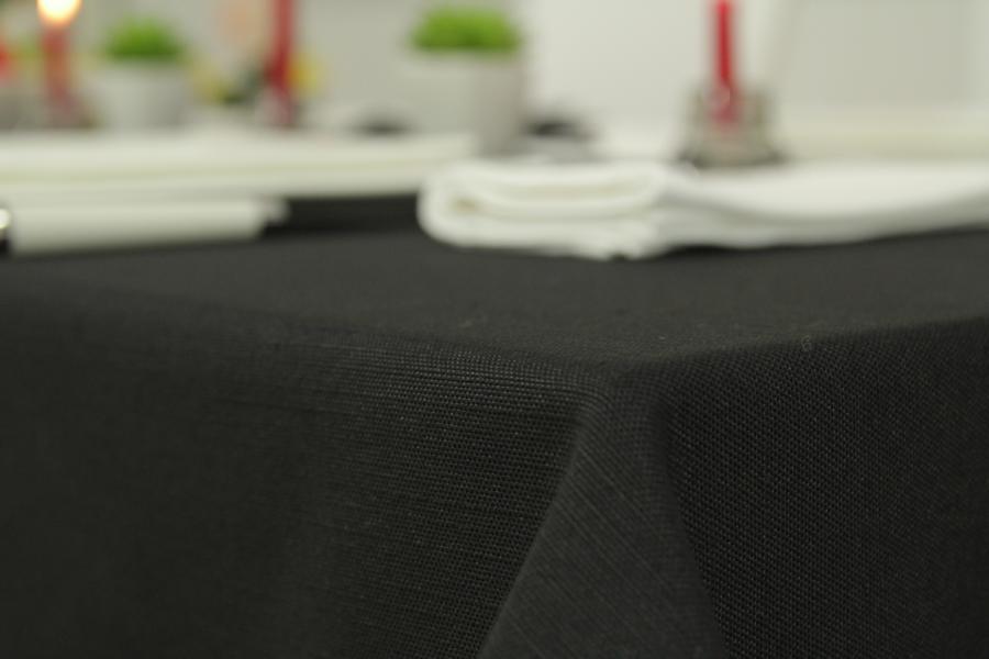 Schwarze Tischwäsche mit FLECKSCHUTZ Nia Breite 160 cm