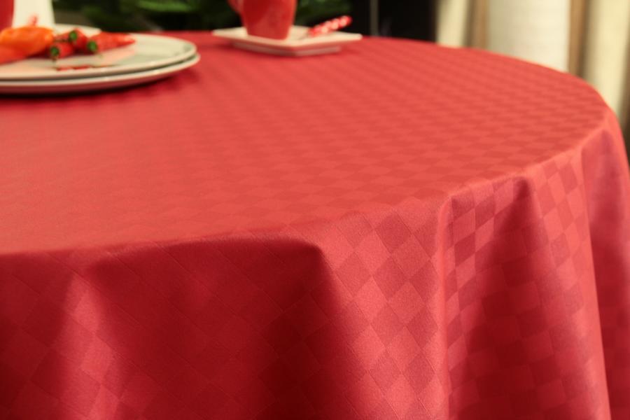 Abwaschbare Tischdecke Rot kleines Karo janita Breite 130 cm OVAL