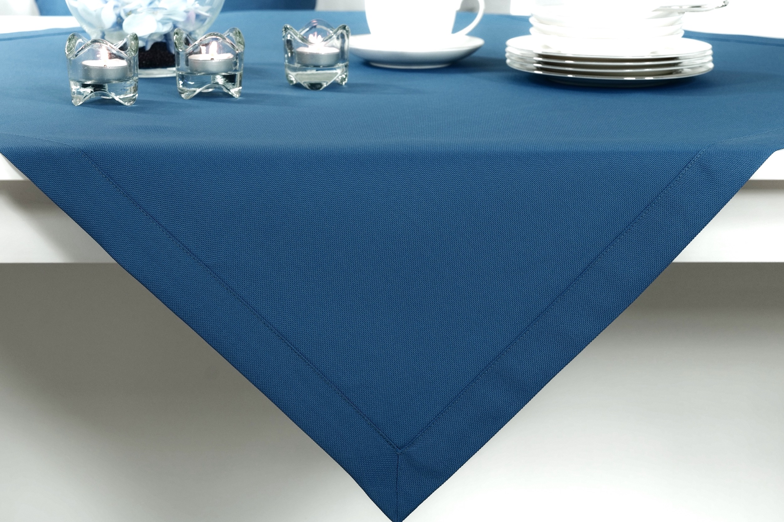 Tischdecke Blau einfarbig Vivaldi ab 80x80 cm - 200x200 cm QUADRATISCH
