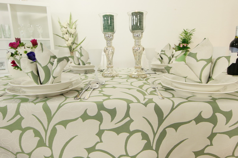 Tischwäsche Queens Smaragdgrün Muster Breite 180 cm