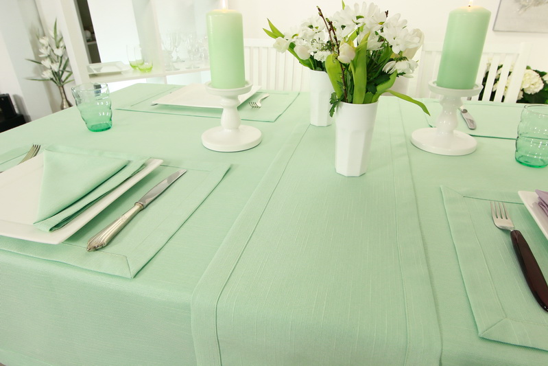 Tischläufer Mint Grün mit Fleckschutz Nia Breite 30 cm