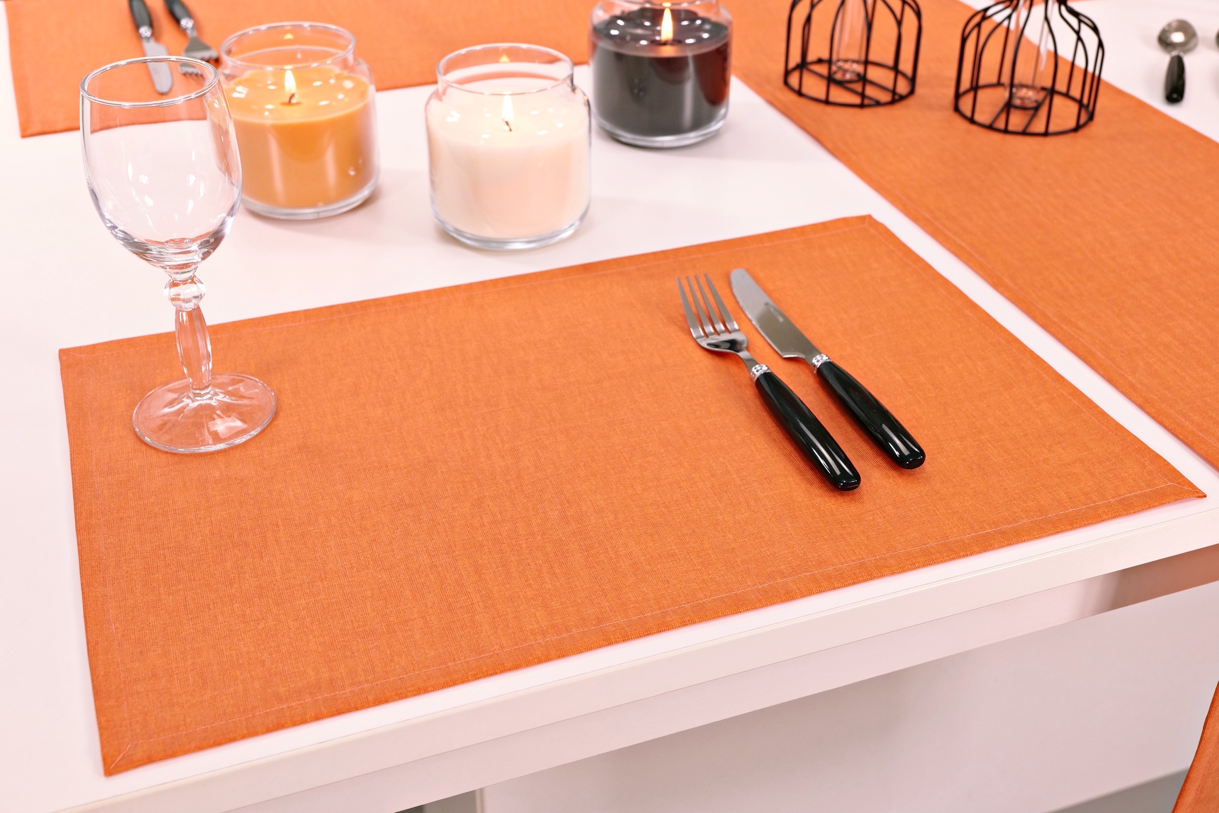 Tischset abwaschbar Orange uni Tessa Größe 32x42 cm Platzset