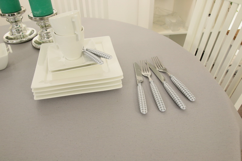 Tischdecke abwaschbar Grau einfarbig Breite 100 cm OVAL