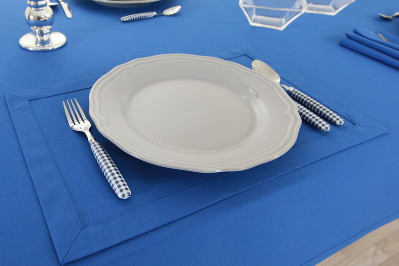 Tischset Blau einfarbig Größe 32x42 cm