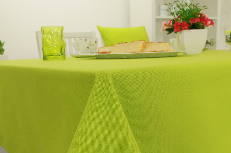 Tischdecke Frühlingsgrün uni Breite 180 cm