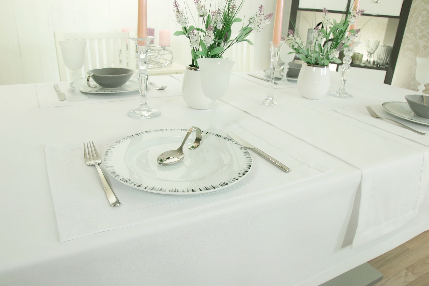 Tischset Weiß uni Größe 32x42 cm Platzset