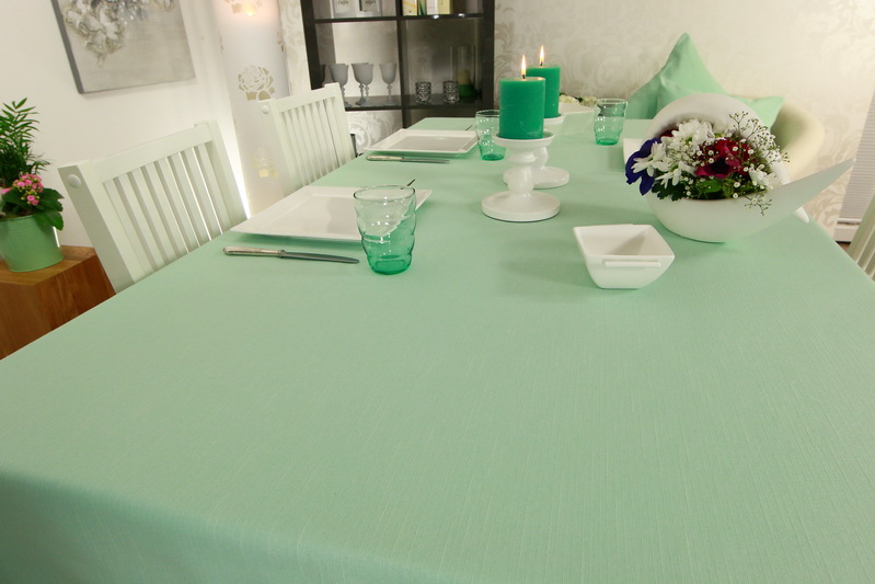 Tischdecke Mint Grün mit Fleckschutz Nia Breite 110 cm