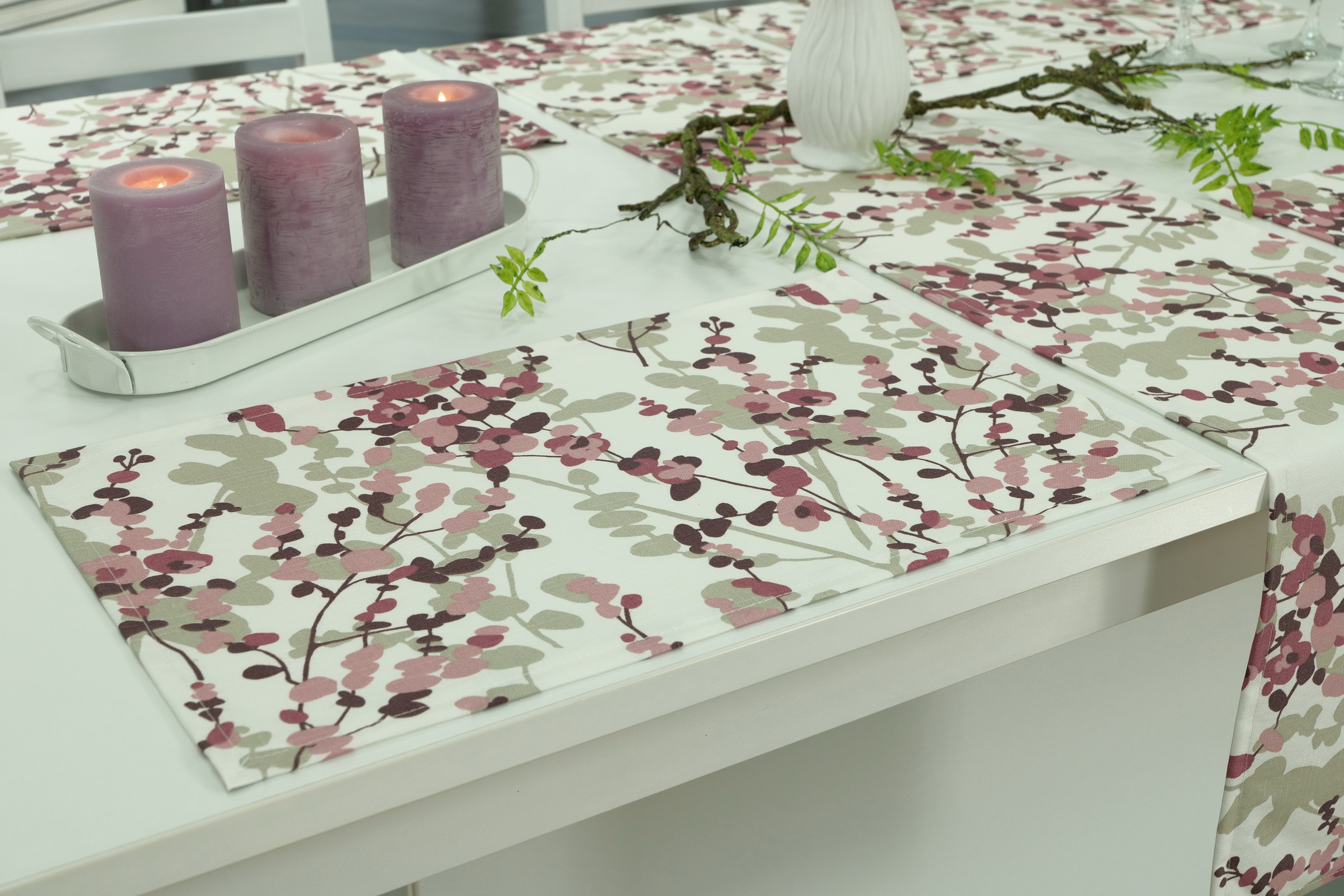 Abwaschbare Tischset Creme Altrosa Blüten Petalos Größe 32x42 cm Platzset