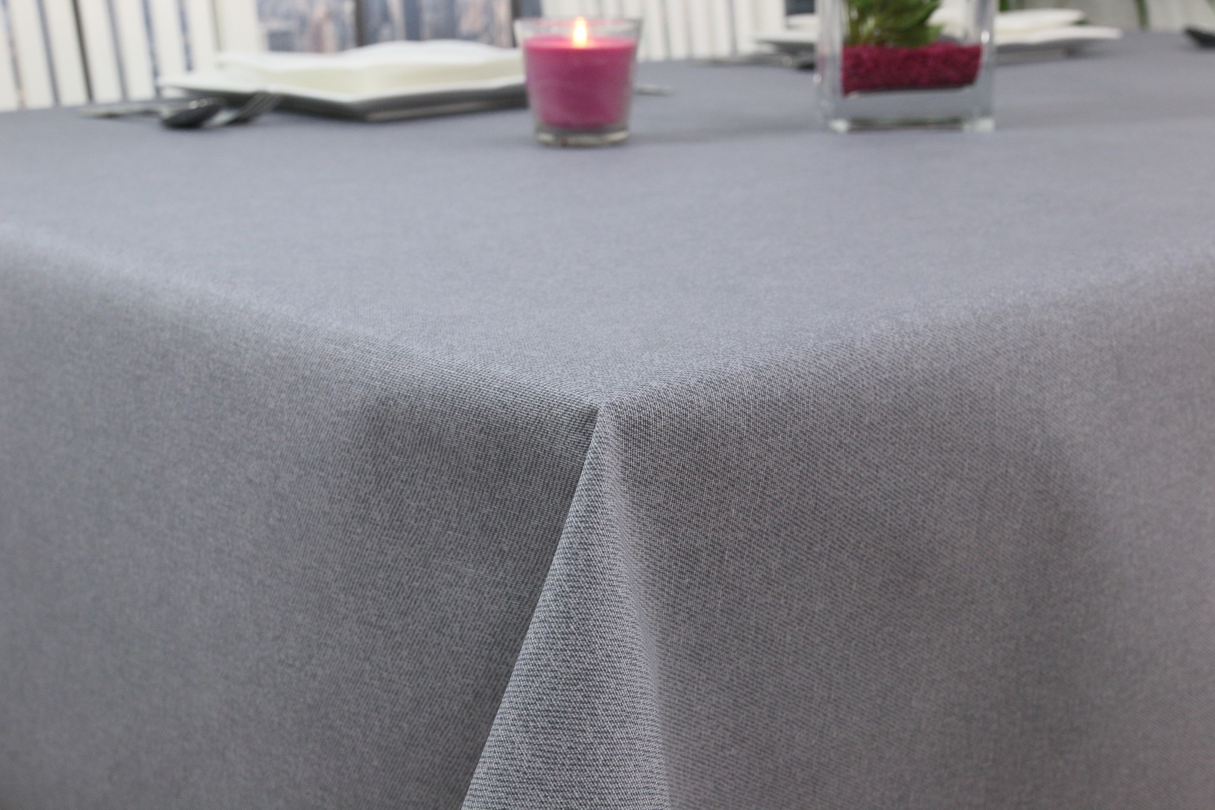 Tischdecke abwaschbar Granit Grau uni Dali Breite 130 cm