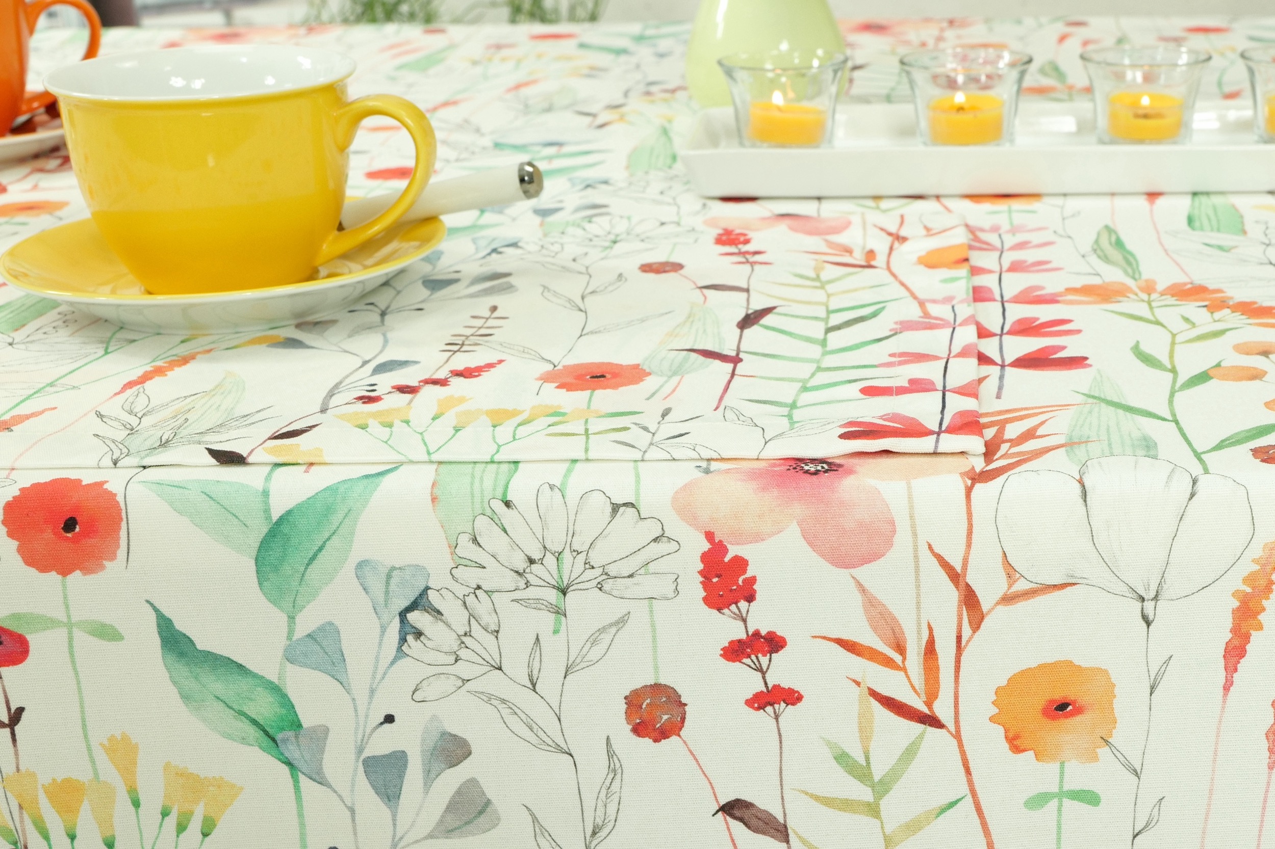 Tischdecke Garten mit Fleckschutz buntes Muster Beatrice Breite 140 cm