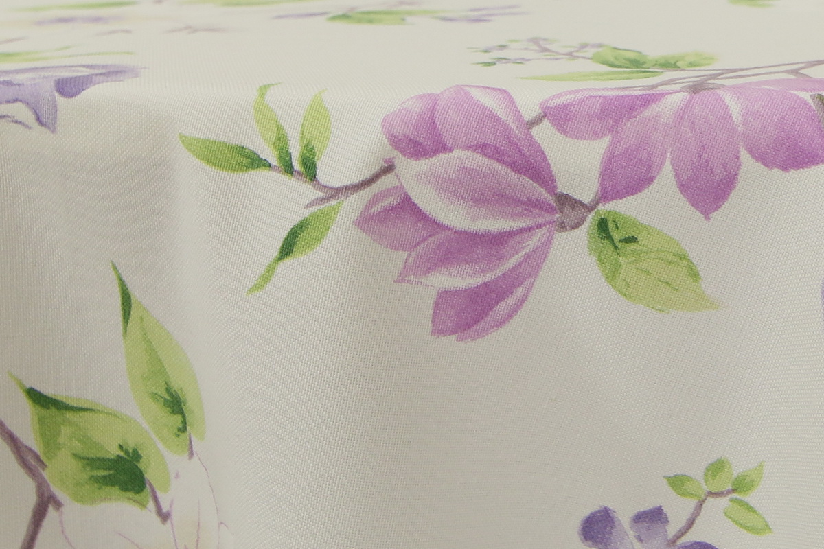 Tischdecke Floral mit Lavendel Blumen Breite 180 cm