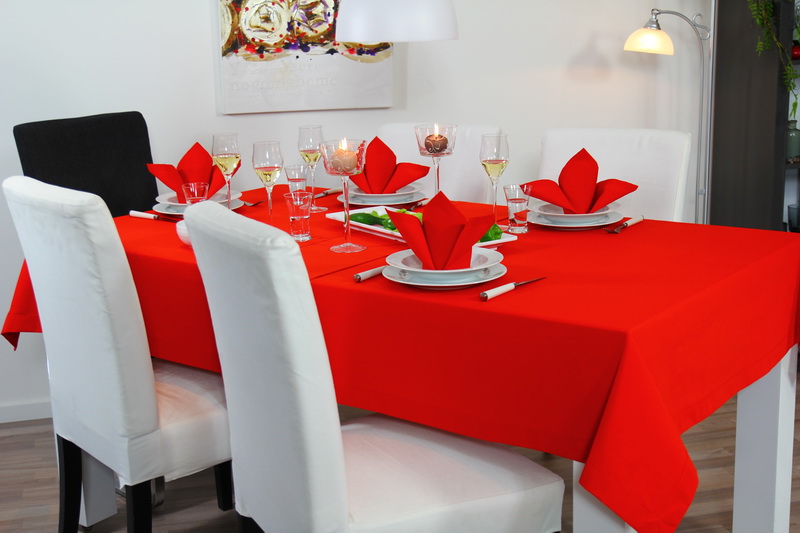 Tischdecke Rot uni Breite 180 cm | 400 cm