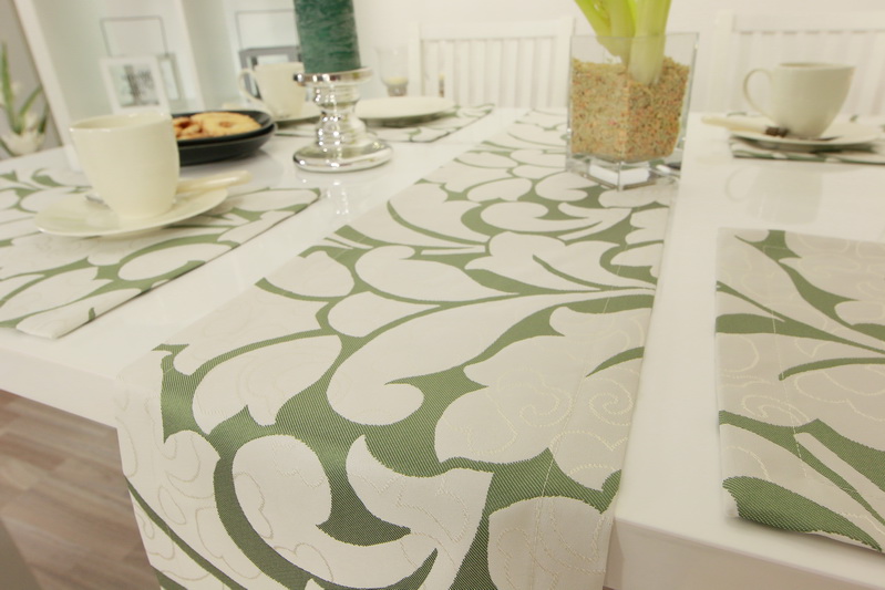 Tischläufer Queens Smaragdgrün Muster Breite 30 cm