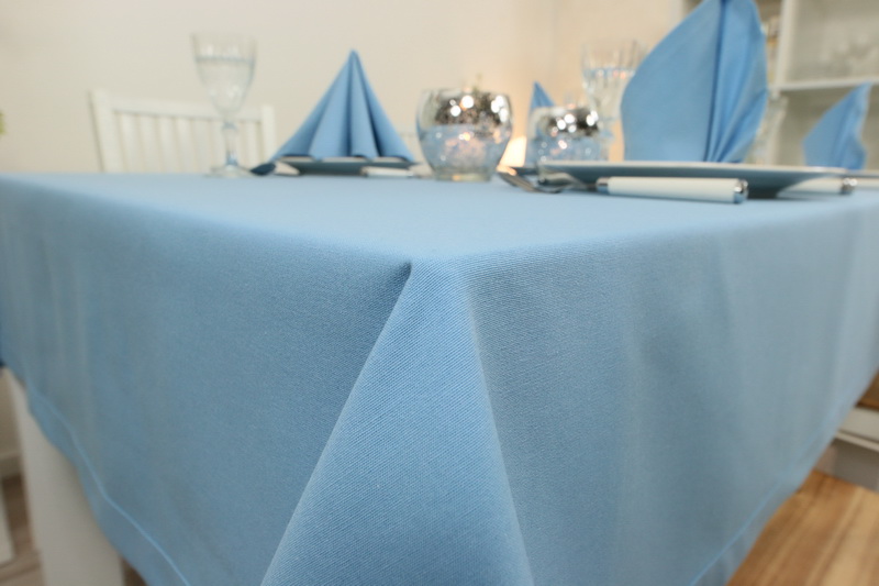 Tischdecke Hellblau uni Breite 90 cm