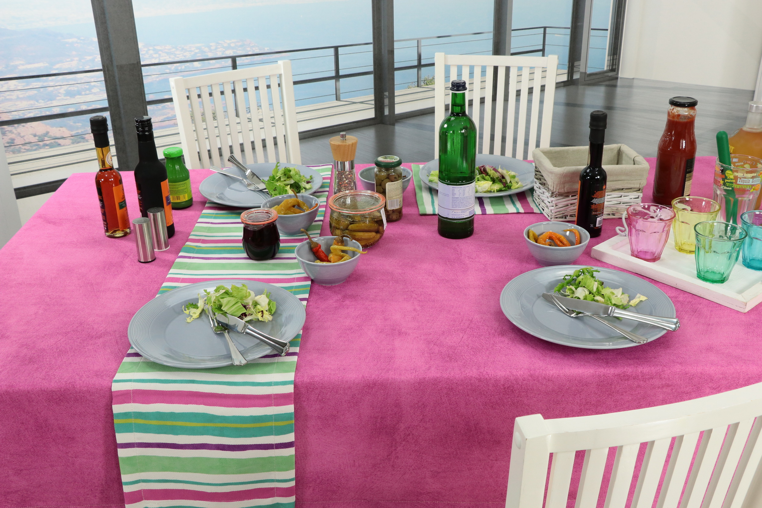 Garten Tischdecke mit Fleckschutz Perl Pink uni Breite 150 cm