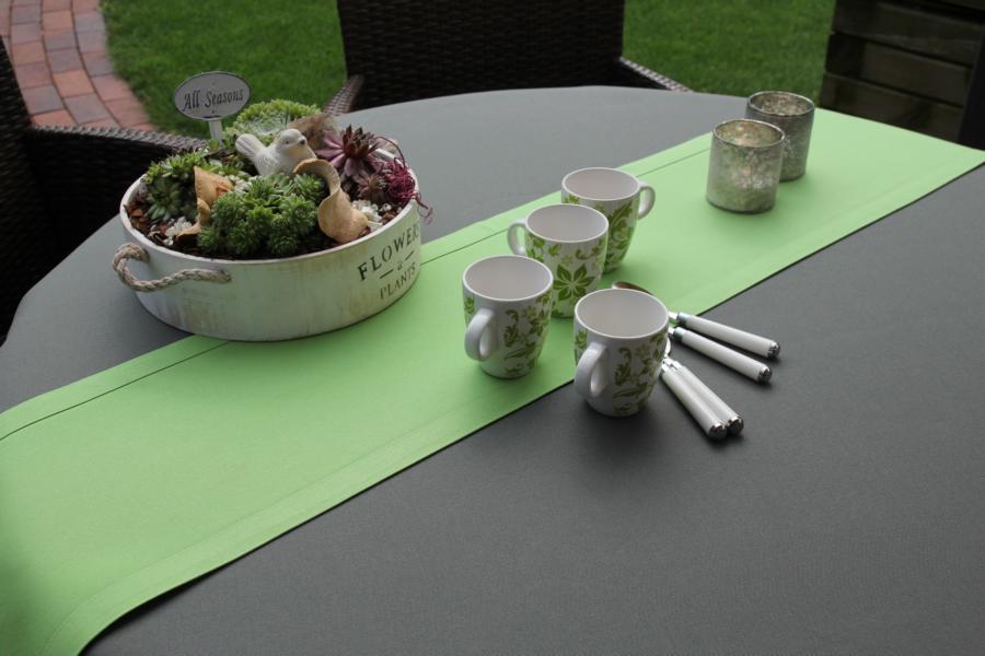 Tischdecke mit Fleckschutz Dunkelgrau uni Sara Breite 150 cm OVAL