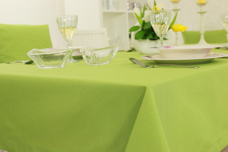 Tischdecke Apfelgrün einfarbig Breite 90 cm
