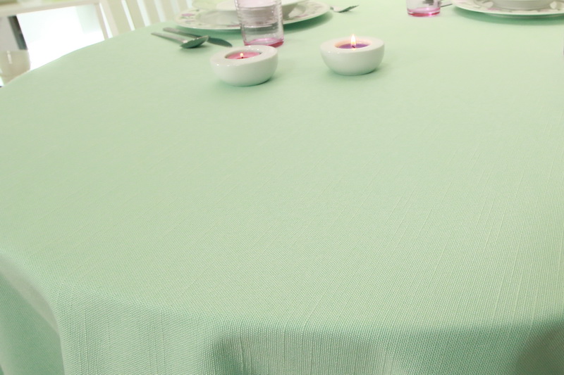 Tischdecke Mint Grün mit Fleckschutz Nia Ø 80 cm bis 200 cm RUND