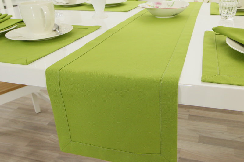 Tischläufer Kiwi Grün basic Breite 40 cm