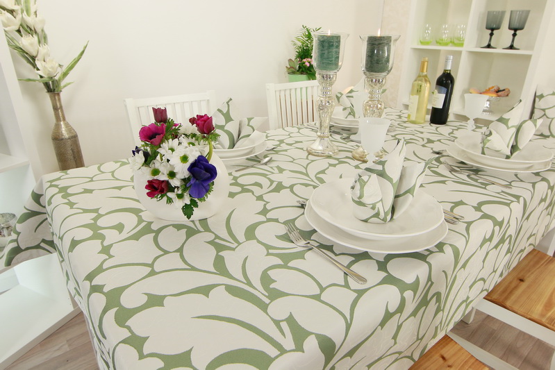 Tischwäsche Queens Smaragdgrün Muster Breite 110 cm