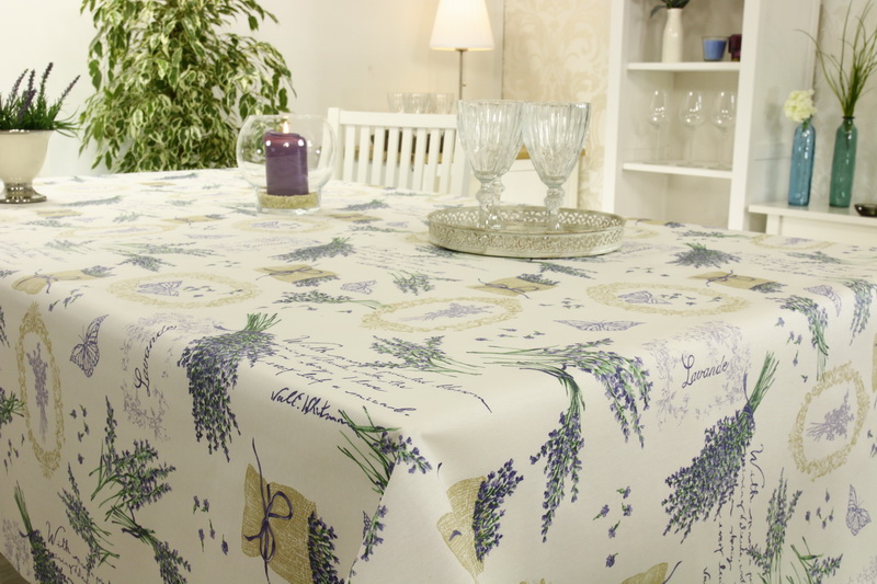 Abwaschbare Tischdecke Lavendel Mediterran LONA Breite 120 cm