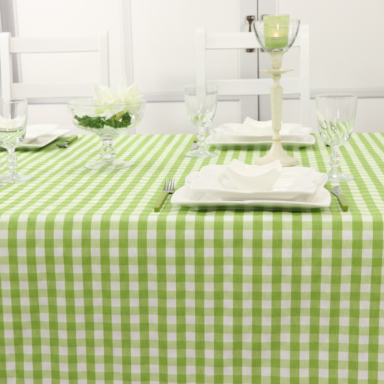Wunderschöne Vichy Tischdecken: Abwaschbare Tischdecke Vichy grün jetzt bestellen