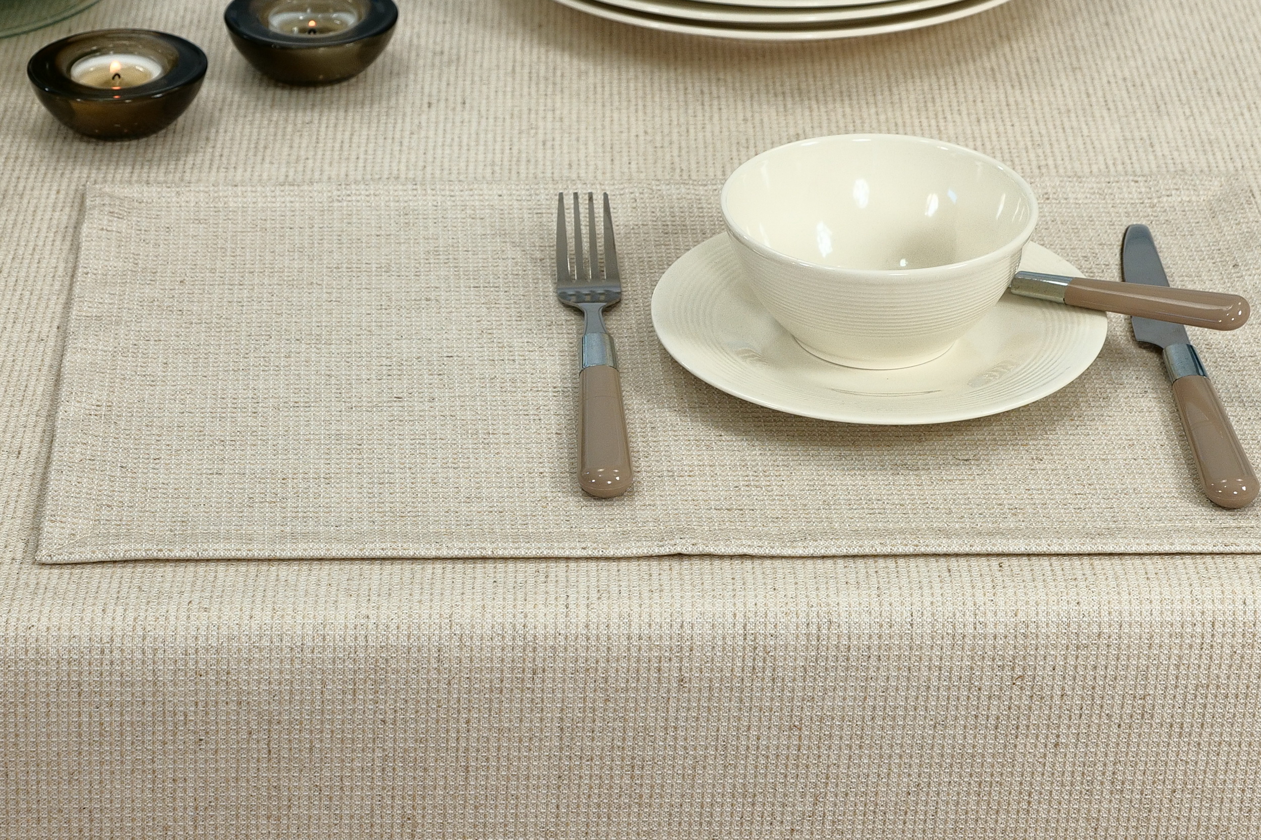 Abwaschbare Tischset Natur Waffelmuster Pattern Größe 32x42 cm Platzset
