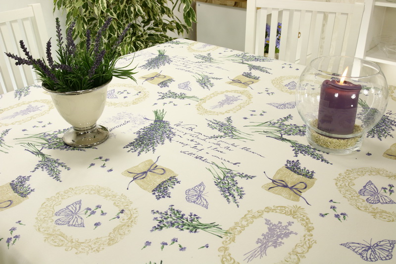 Abwaschbare Tischdecke Lavendel Mediterran LONA Breite 110 cm