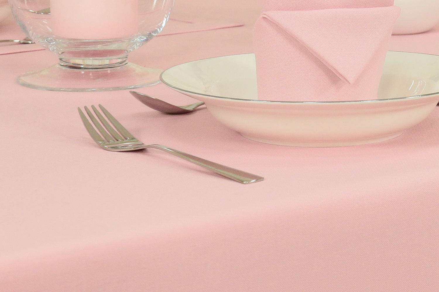 Tischdecke Rosa einfarbig Breite 120 cm