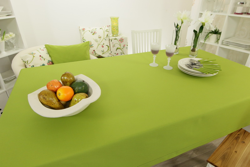 Tischdecke Kiwi Grün basic Breite 160 cm