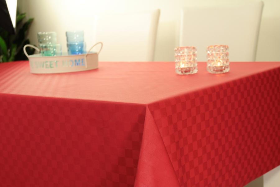 Abwaschbare Tischdecke Rot kleines Karo janita Breite 90 cm