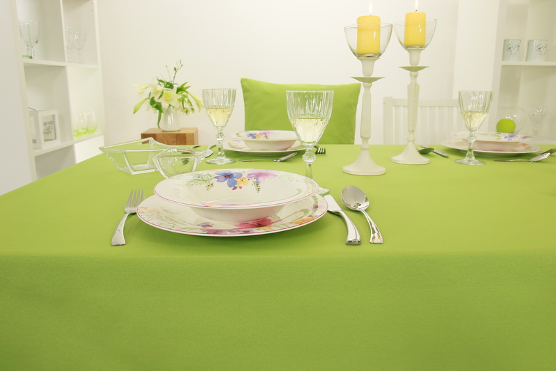 Tischdecke Apfelgrün einfarbig Breite 100 cm