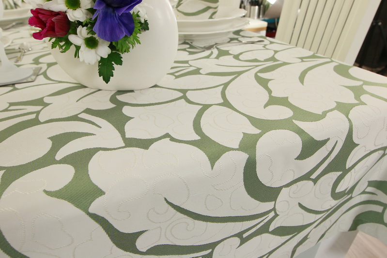 Tischwäsche Queens Smaragdgrün Muster Breite 100 cm