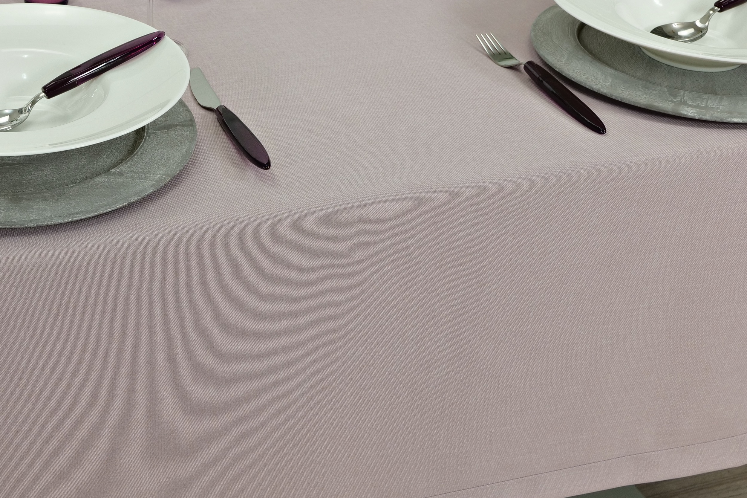 Tischdecke mit Fleckschutz Altrosa uni Leinenoptik Valerie Breite 170 cm