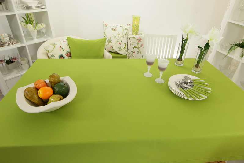 Tischdecke Kiwi Grün basic Breite 160 cm