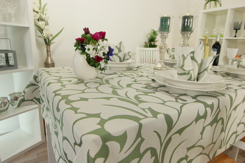 Tischwäsche Queens Smaragdgrün Muster Breite 90 cm