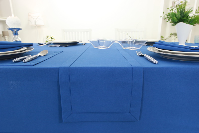 Tischläufer Blau einfarbig Breite 30 cm