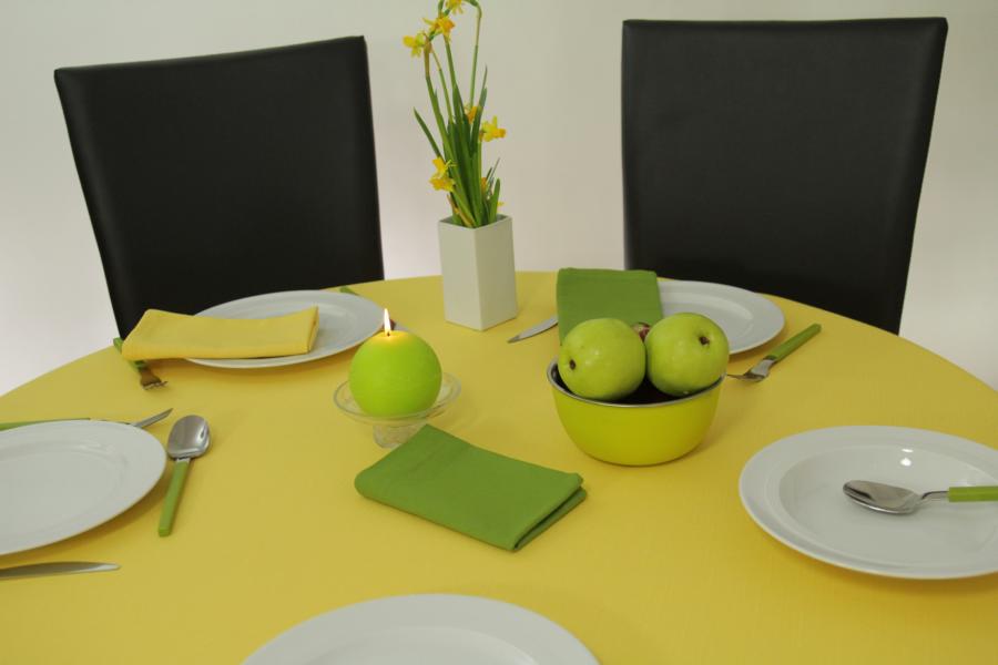 Gelbe Tischwäsche mit FLECKSCHUTZ Nia OVAL Breite 160 cm
