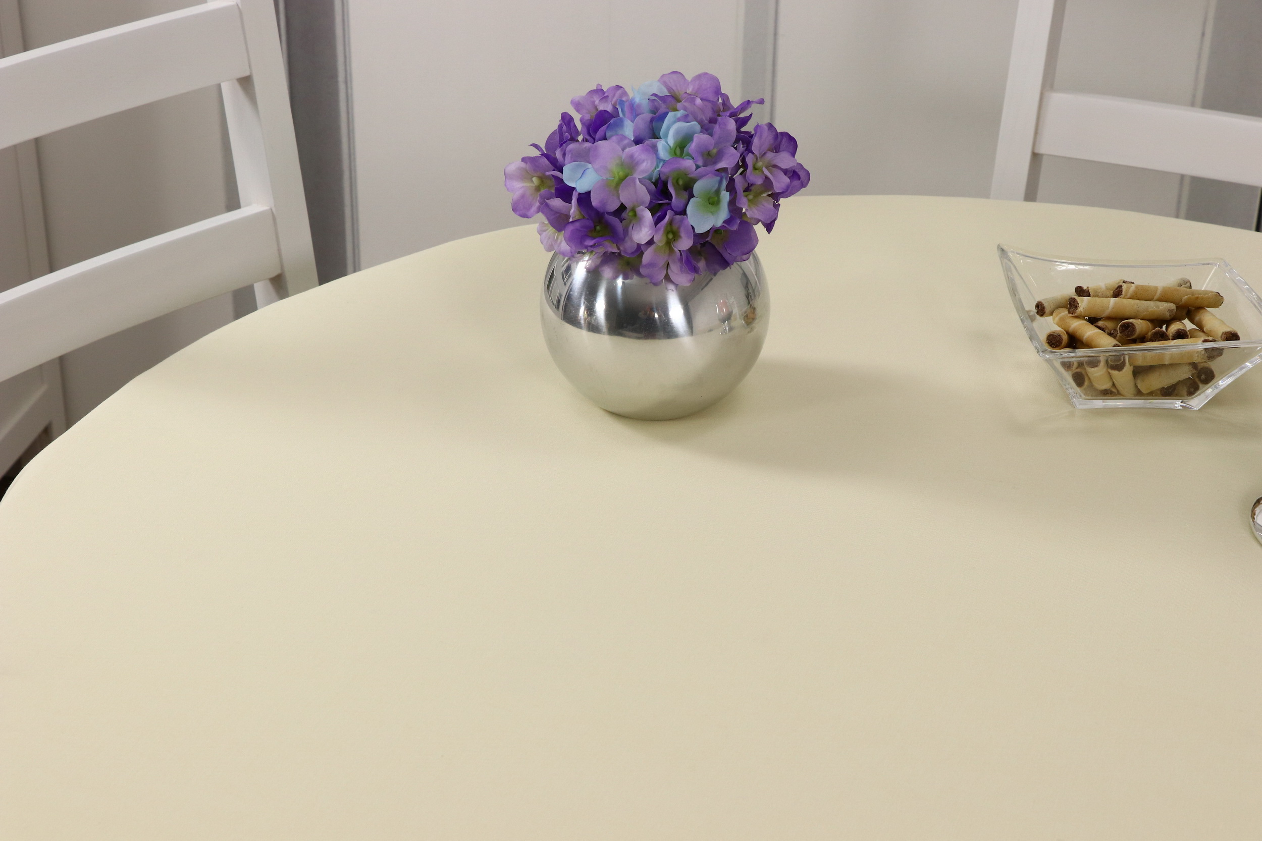 Tischdecken Champagner einfarbig Breite 110 cm OVAL