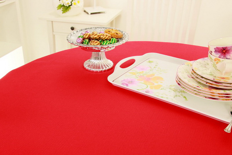 Tischdecke Rot mit Fleckschutz Nia Breite 160 cm OVAL