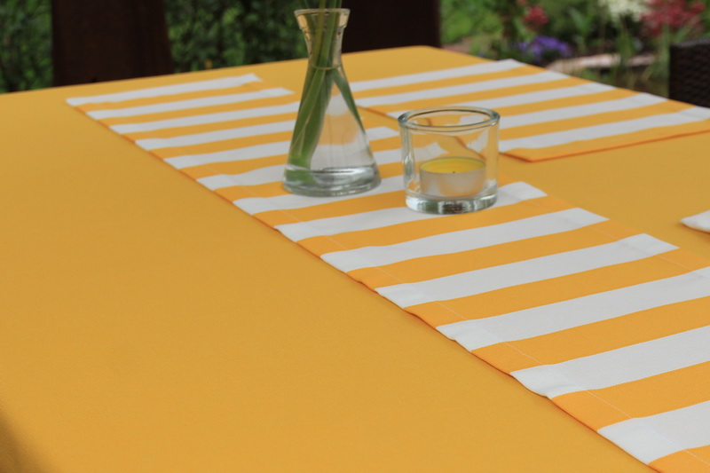 Garten Tischläufer Gelb gestreift Breite 25 cm