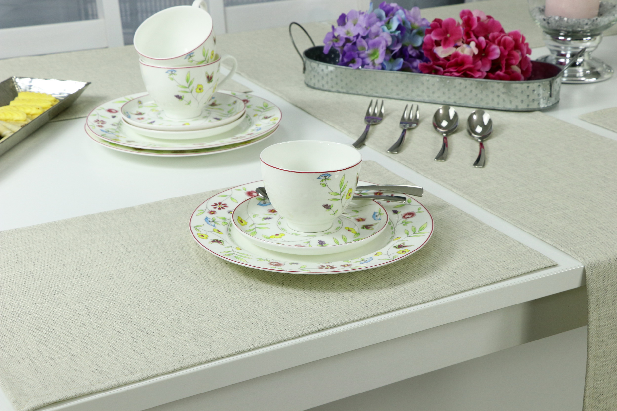 Tischset abwaschbar Seidengrau einfarbig Perla Größe 30x48 cm Platzset