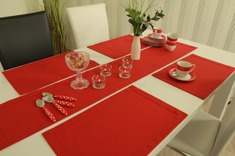 Tischset Orientrot mit FLECKSCHUTZ Nia 30x48 cm Platzset