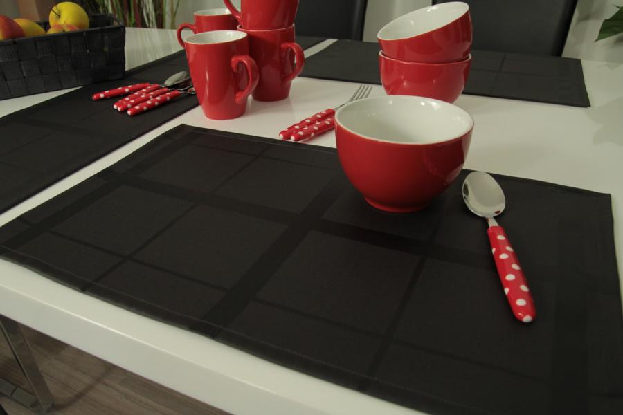 Tischset abwaschbar Schwarz Karo JANITA Größe 32x42 cm Platzset