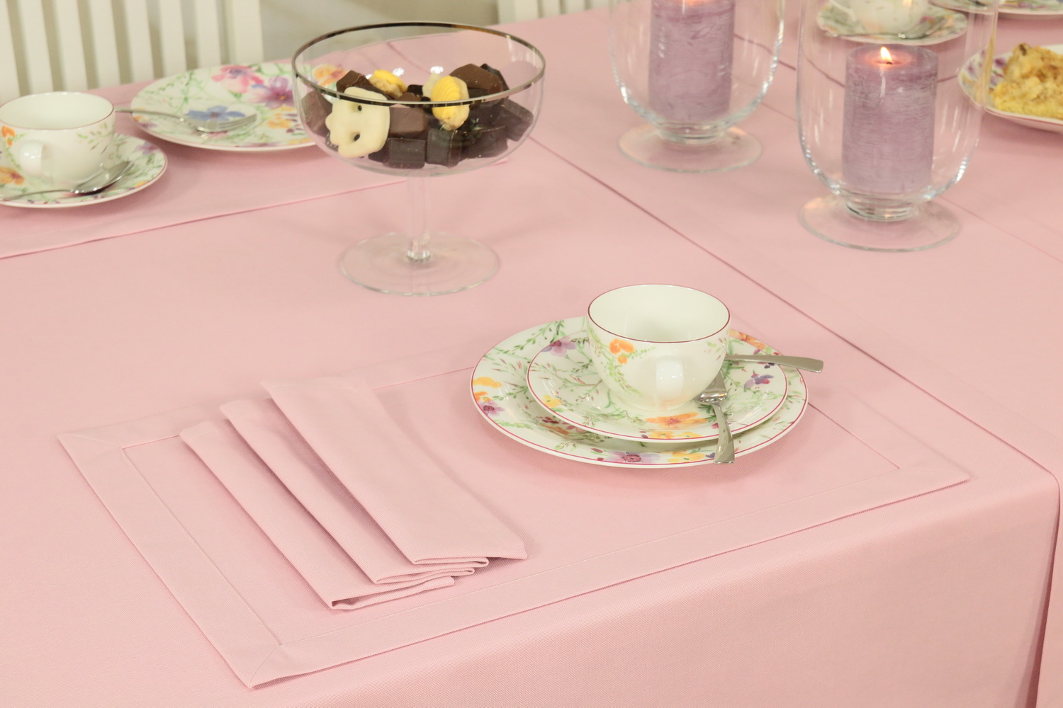 Tischset Rosa einfarbig Größe 32x42 cm
