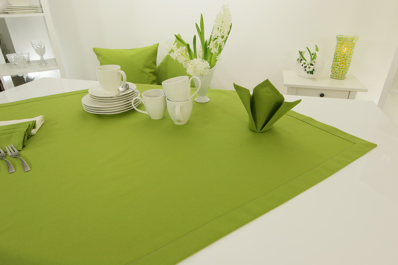 Tischdecke Kiwi Grün basic ab 80x80 cm bis 200x200 cm QUADRATISCH