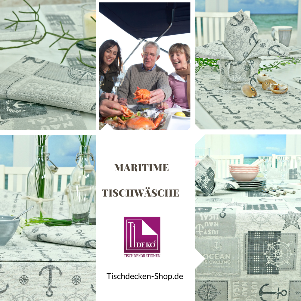 Themendekoration: Maritime Tischdecken - Urlaub Zuhause