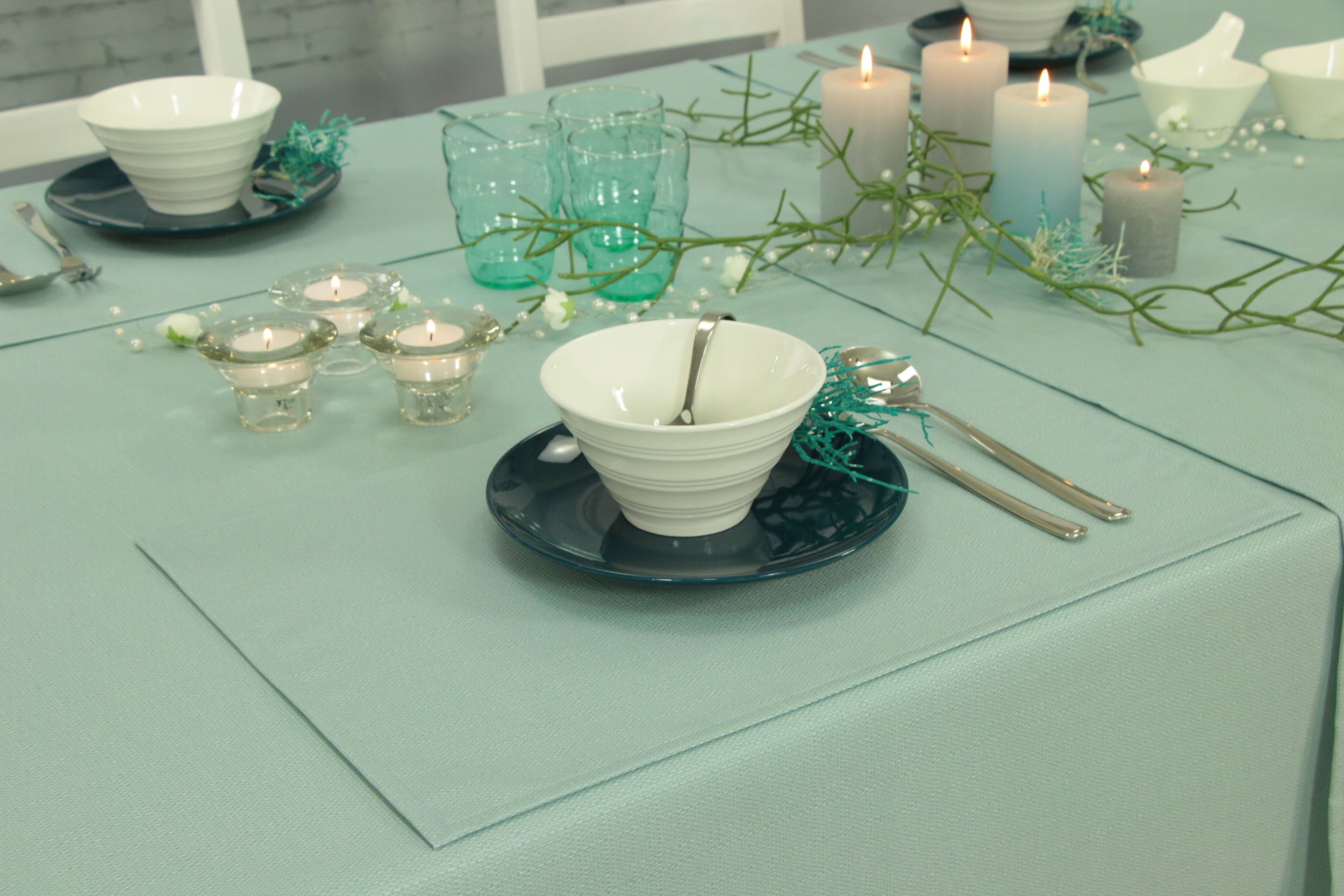 Tischset abwaschbar Pastell Mint Linado Größe 32x42 cm Platzset