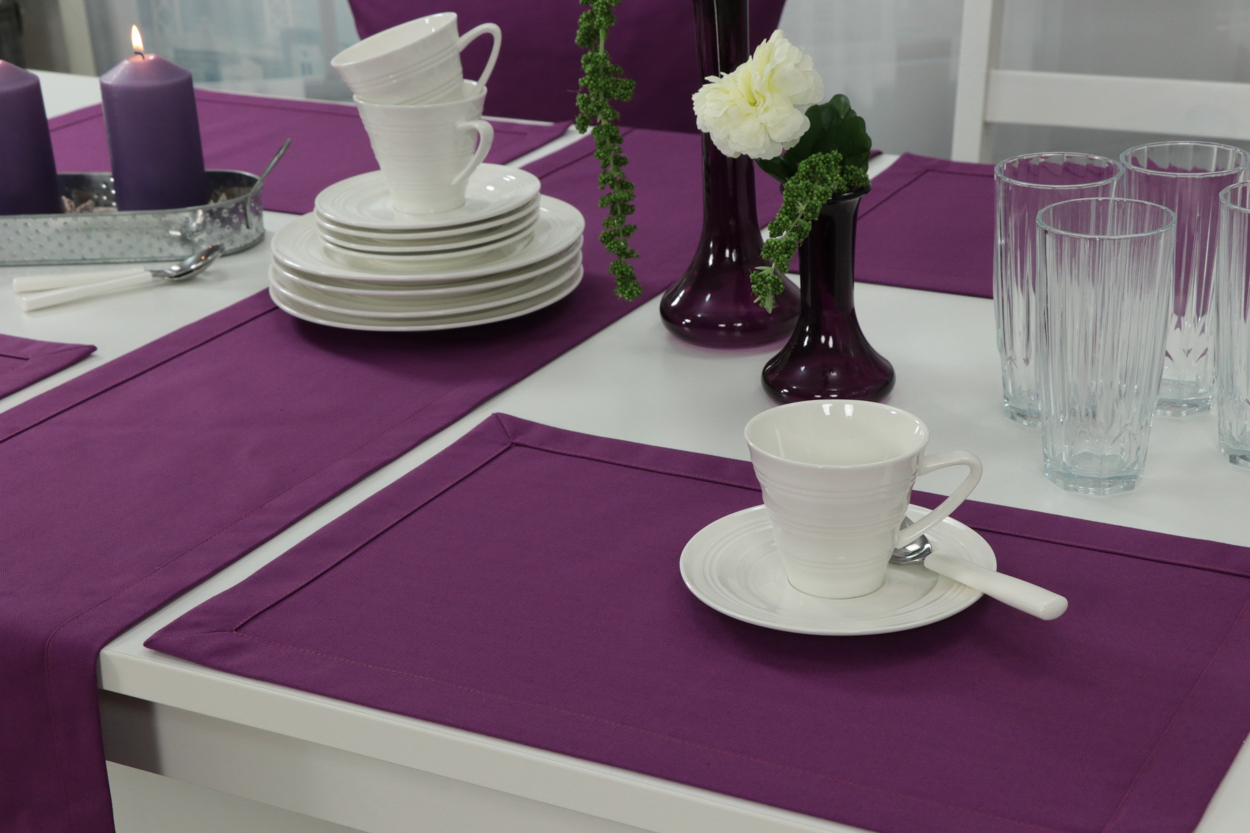 Lila Tischset einfarbig Größe 32x42 cm Platzset