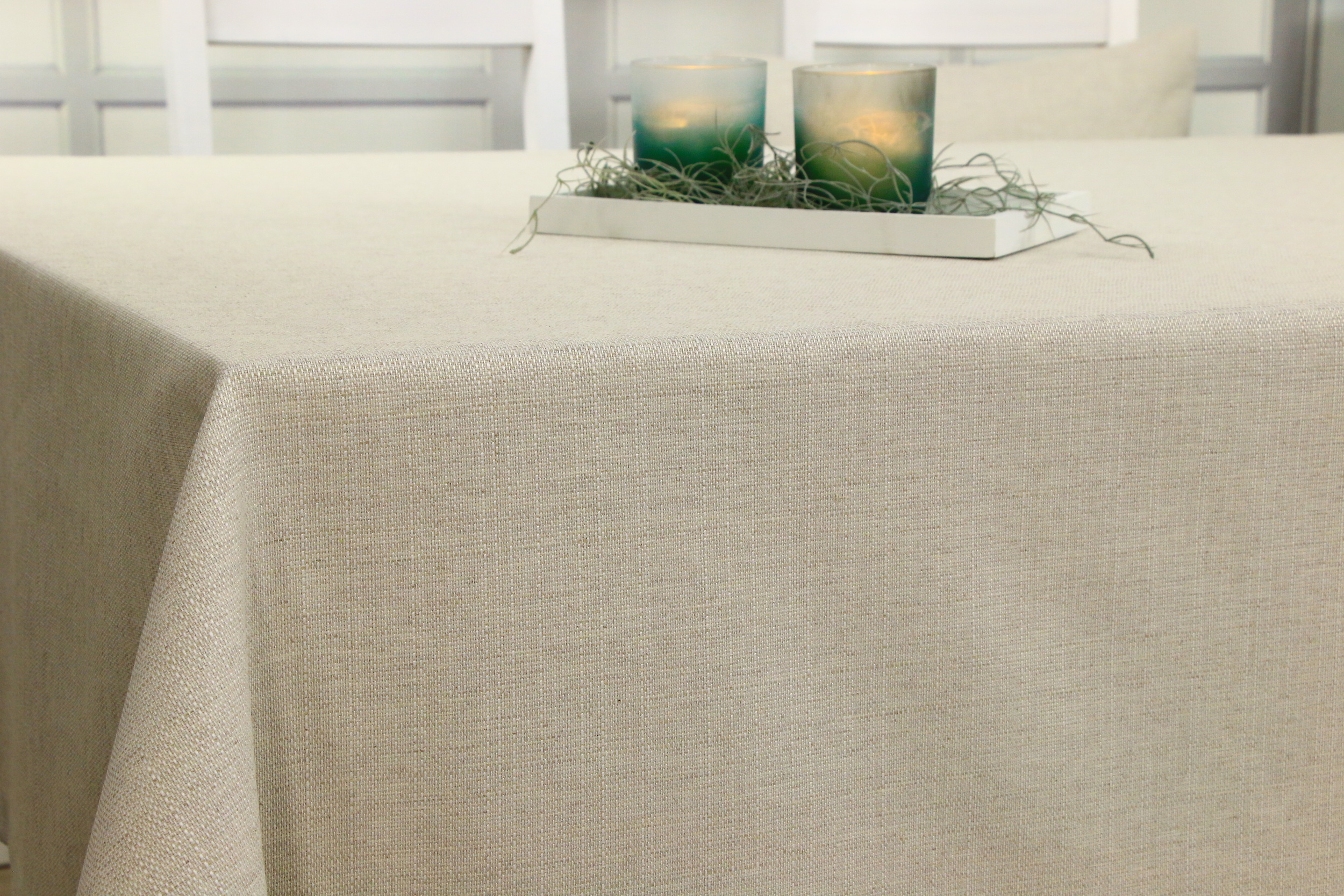 Tischdecke mit Fleckschutz Evita Perlbeige Uni Breite 180 cm